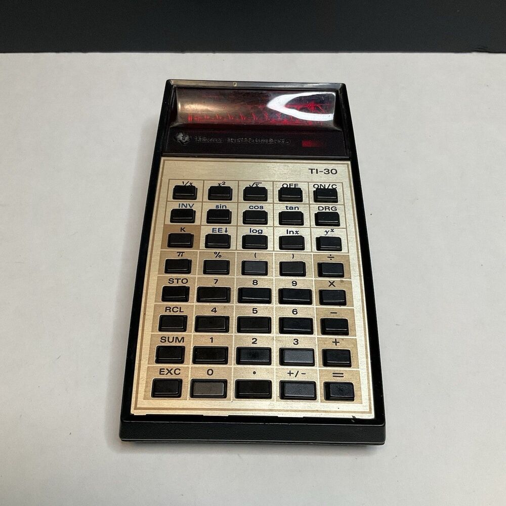 Vintage Texas Instruments TI-30 Red LED Display Calculator 1970s Tested Working